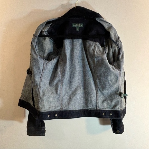 LAUREN RALPH LAUREN Sz L Classic Denim Jean Jacket Multiple Pockets Dark Wash - Picture 8 of 11